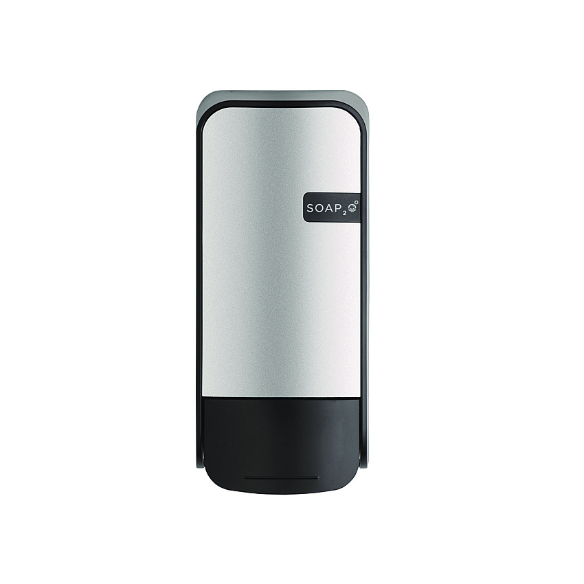 SOAP2O Wall Mounted Dispensers, 1,000 mL, 5 x 5 x 11, Black/Faux Stainless Steel, 12/Carton (2100BS13SPR)