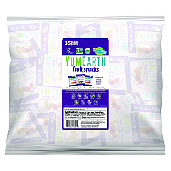 YumEarth Organic Fruit Pack Snacks, Assorted Flavors, 0.7 oz Bag, 35/Carton (22002293)