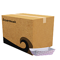 Boardwalk Paper Food Baskets, 6 oz Capacity, 3.78 x 4.3 x 1.08, Red/White, 1,000/Carton (BWK30LAG040)