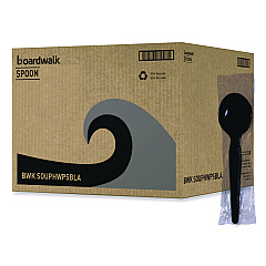 Boardwalk Heavyweight Polystyrene Cutlery, Soup Spoon, Black, 1000/Carton (BWKSOUPHWPSBLA)