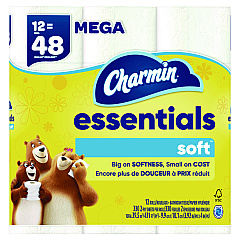 Charmin Essentials Soft Bathroom Tissue, Septic Safe, 2-ply, White, 330 Sheets/roll, 12 Rolls/carton