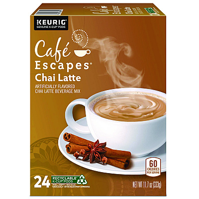 Cafe Escapes Chai Latte K-Cups, 24/Box (6805)
