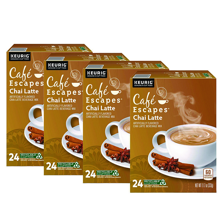 Cafe Escapes Chai Latte K-Cups, 96/Carton (6805CT)
