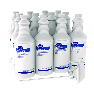 Diversey Glance Glass and Multi-Surface Cleaner, Original, 32 oz Spray Bottle, 12/Carton (04705)
