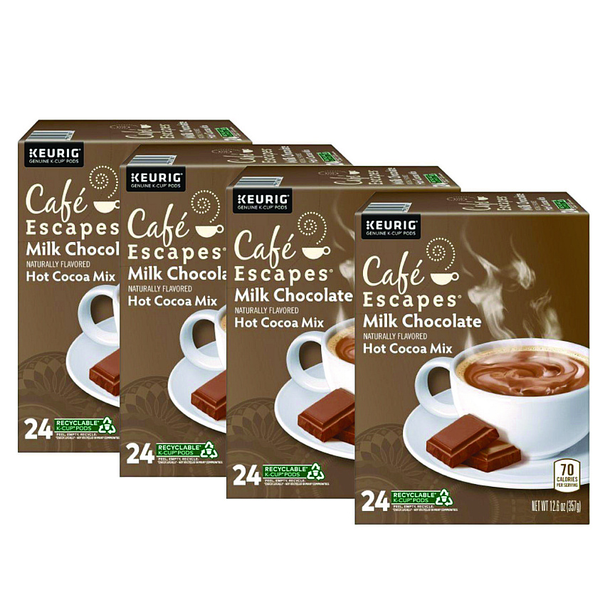 Cafe Escapes Milk Chocolate Hot Cocoa K-Cups, 96/Carton (6801CT)