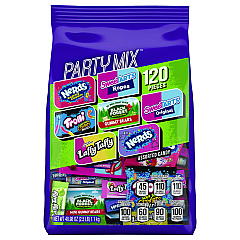 Nerds Party Mix Stand Up Bag, Assorted Fruity, 40.98 oz Bag, 120 Pieces (22002359)