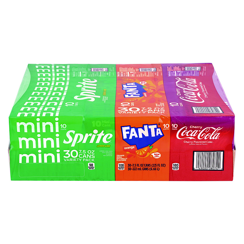 Coca-Cola Mini Cans Variety Pack, Assorted Flavors, 7.5 oz Can, 30/Carton (22002379)