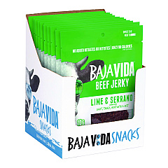 Baja Jerky Beef Jerky Lime and Serrano Pepper Snack Pack, Lime and Serrano Pepper, 1 oz Packet, 12/Carton (22002307)