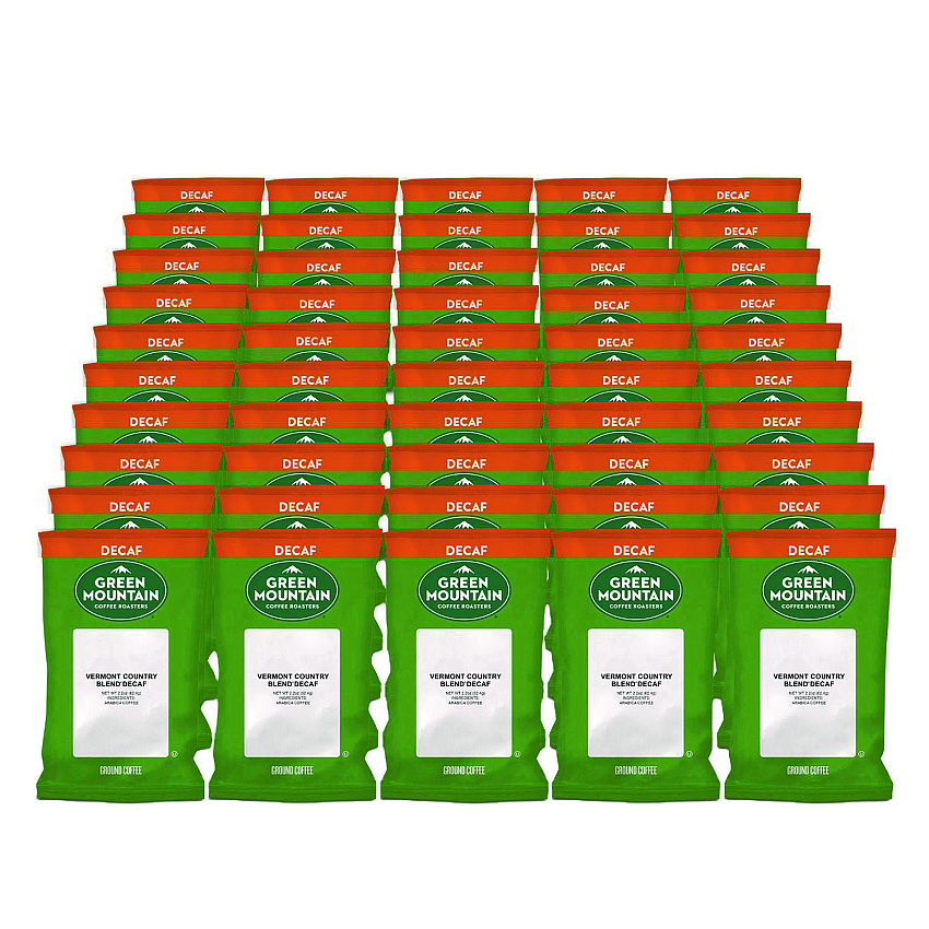 Green Mountain Coffee Vermont Country Blend Decaf Coffee Fraction Packs, 2.2oz, 50/Carton (5161)
