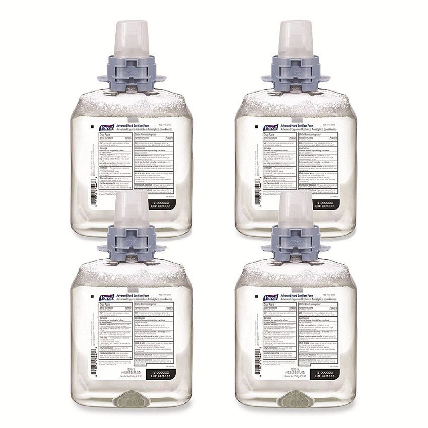 PURELL FMX-12 Refill Advanced Foam Hand Sanitizer, 1,200 mL, Unscented, 4/Carton (519204CT)