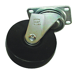 Rubbermaid Commercial 4" Caster for the 3/4" Std Duty Tilt Truck, Rigid Mount Plate, 4" Wheel, Black/Gray (1013L2)