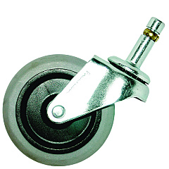 Rubbermaid Commercial 3" Swivel Caster, Grip Ring Stem, 3" Wheel, Black/Gray (2640M10000)
