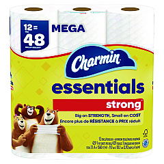Charmin Essentials Strong Bathroom Tissue, Septic Safe, 1-ply, White, 429/roll, 12 Rolls/pack