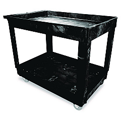 Rubbermaid Commercial Service/Utility Cart, Two-Shelf, 24w x 40d x 31.25h, Black (9T6700BLA)