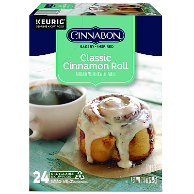 Cinnabon Classic Cinnamon Roll Coffee K-Cups, 24/Box (6305)
