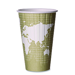 Eco-Products World Art Renewable and Compostable Insulated Hot Cups, PLA, 16 oz, 40/Packs, 15 Packs/Carton (EPBNHC16WD)