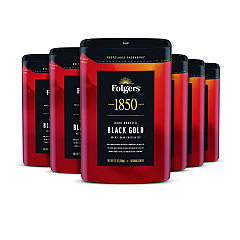 1850 Coffee, Black Gold, 12 oz Bag, 6/Carton (12722)