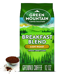 Green Mountain Coffee Breakfast Blend Ground Coffee, 12 oz Bag (38520)