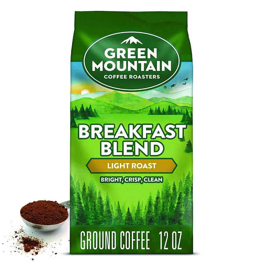 Green Mountain Coffee Breakfast Blend Ground Coffee, 12 oz Bag (38520)