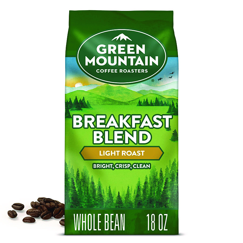 Green Mountain Coffee Breakfast Blend Whole Bean Coffee, 18 oz Bag (7567EA)
