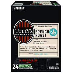 Tully's Coffee French Roast Coffee K-Cups, 24/Box (192619)