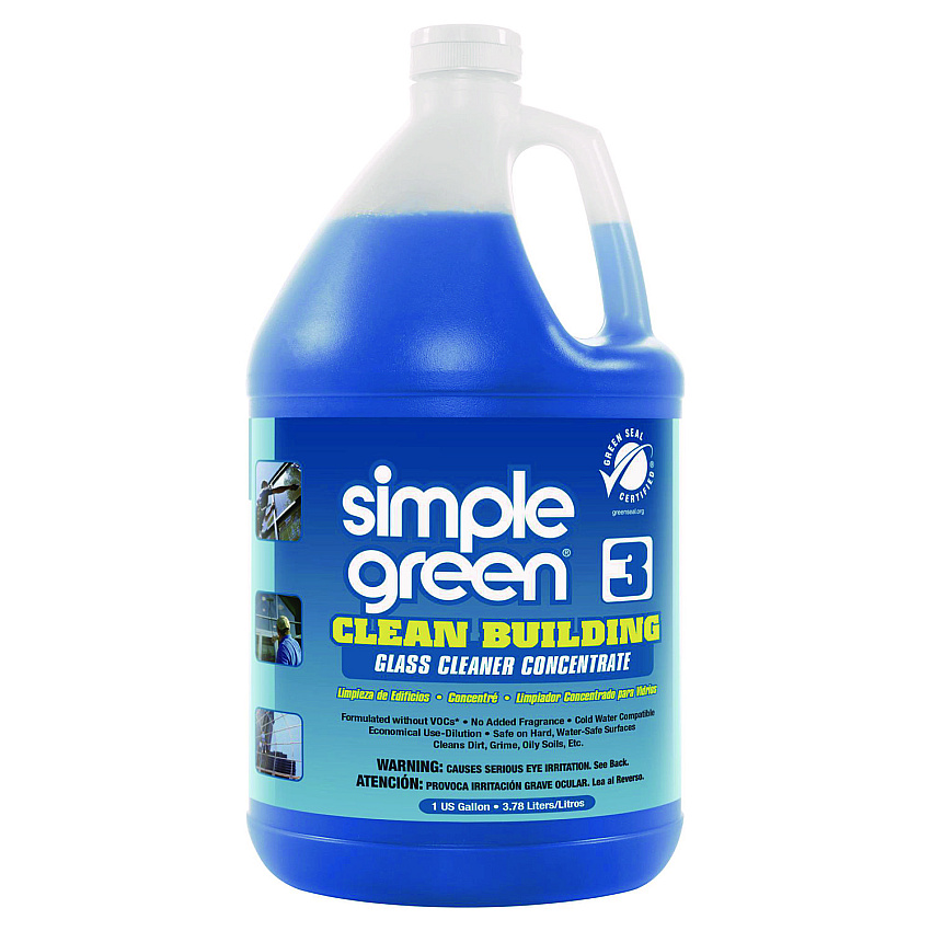 Simple Green Clean Building Glass Cleaner Concentrate, Unscented, 1gal Bottle (11301)