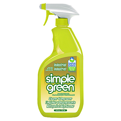 Simple Green Industrial Cleaner and Degreaser, Concentrated, Lemon, 24 oz Spray Bottle, 12/Carton (14002)