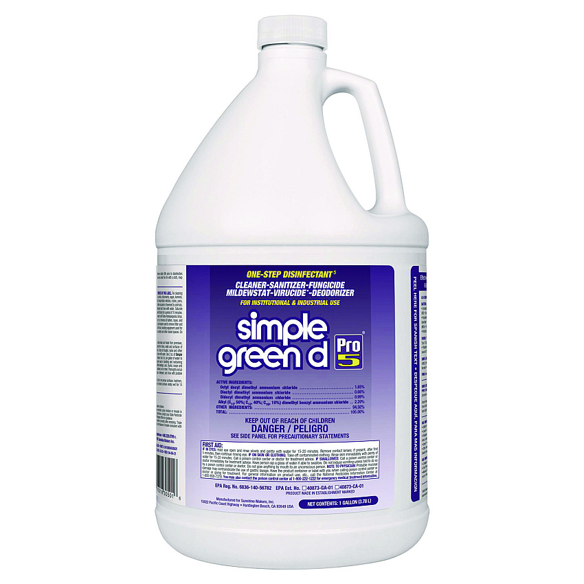 Simple Green d Pro 5 Disinfectant, 1 gal Bottle (30501)