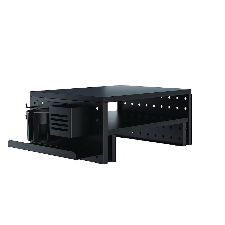 Kantek Pegboard Riser, For 32" Monitors, 15.9 x 11.8 x 7.3, Black, Supports 20 lbs (PBS530)