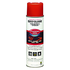 Rust-Oleum Industrial Choice Precision Line Marking Paint, Flat/Matte Orange, 20 oz Aerosol Can, 12/Carton (203035CT)
