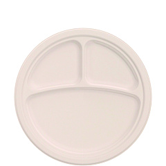 Dart Compostable Fiber Dinnerware, ProPlanet Seal, 3-Compartment Plate, 10.2" dia, Natural, 500/Carton (10FBRP3)