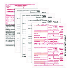 TOPS 1099-Div Tax Forms, Five-Part Carbonless, 5.5 x 8, 2/Page, (24) 1099s and (1) 1096 (22973)