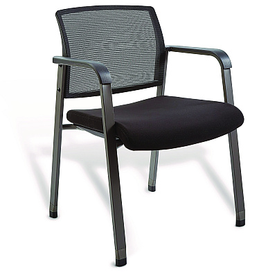 Alera Elgar Fabric Guest Chair, 24.41 x 22.64 x 31.73, Black Seat, Black Back, Black Base (ALEER4317)