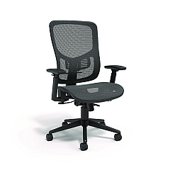 Alera Hollins Ergonomic Mesh Swivel Task Chair, Supports Up to 275 lb, 18.57 to 22.54 Seat Height, Black Seat/Back, Black Base (ALEHL42BME18)