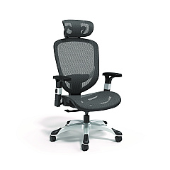 Alera Minerva Ergonomic Mesh Swivel Task Chair, Supports Up to 275 lb, 17.24 to 20.98 Seat Height, Black Seat/Back, Black Base (ALEMV41BME18)