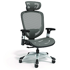 Alera Minerva Ergonomic Mesh Swivel Task Chair, Supports Up to 275 lb, 17.24 to 20.98 Seat Height, Gray Seat, Gray Back, Black Base (ALEMV41BME48)