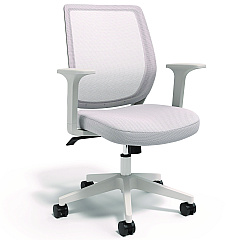 Alera Wessex Ergonomic Fabric Mesh Swivel Task Chair, Supports Up to 275 lb, 17.09 to 20.83 Seat Height, Gray Seat/Back, White Base (ALEWX42BME47)