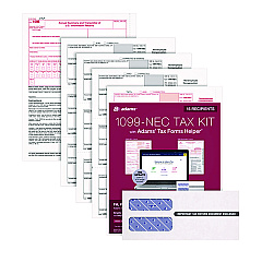 Adams 5-Part 1099-NEC Online Tax Kit, Fiscal Year: 2022, Five-Part Carbonless, 8.5 x 3.66, 3 Forms/Sheet, 15 Forms Total (22906KIT)