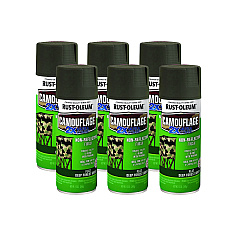 Rust-Oleum Camouflage Spray Paint, Flat Deep Forest Green, 12 oz Aerosol Can, 6/Carton (279175CT)
