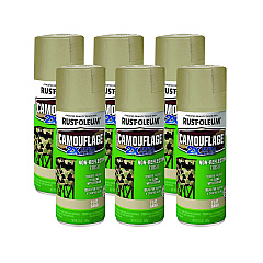 Rust-Oleum Camouflage Spray Paint, Flat Sand, 12 oz Aerosol Can, 6/Carton (339004CT)