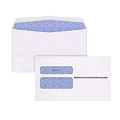 TOPS W-2 Laser Double Window Envelope, Commercial Flap, Gummed Closure, 5.63 x 9, White, 24/Pack (2219C)