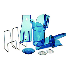 San Jamar Saf-T-Scoop and Guardian System for Ice Machines, 12 oz to 16 oz Ice Scoop, Transparent Blue, 50/Carton (SI7000)
