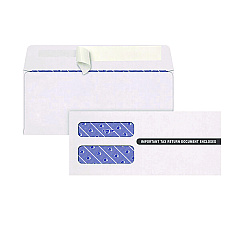 TOPS 1099 Double Window Envelope, Commercial Flap, Self-Adhesive Closure, Contemporary Seam, 3.75 x 8.75, White, 24/Pack (2222PS3)