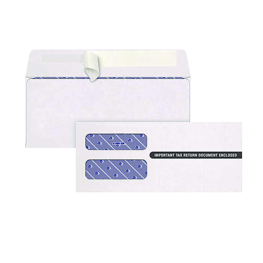TOPS 1099 Double Window Envelope, Commercial Flap, Self-Adhesive Closure, Contemporary Seam, 3.75 x 8.75, White, 24/Pack (2222PS3)