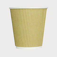 Karat Ripple Hot Cups, 10 oz, Kraft/White, 500/Carton (CKRC510)