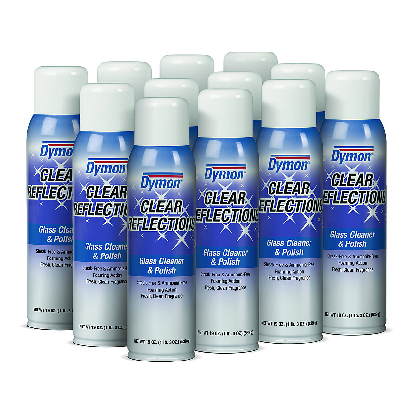 Dymon Clear Reflections Mirror and Glass Cleaner, 20 oz Aerosol Spray, 12/Carton (38520)