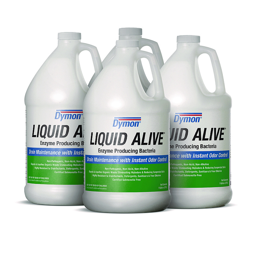 Dymon LIQUID ALIVE Enzyme Producing Bacteria, 1 gal Bottle, 4/Carton (23301)