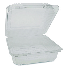 Pactiv SmartLock PET Hinged Lid Bakery Container, 8.75 x 8.25 x 3.63, Clear, 200/Carton (0CAH09700000)