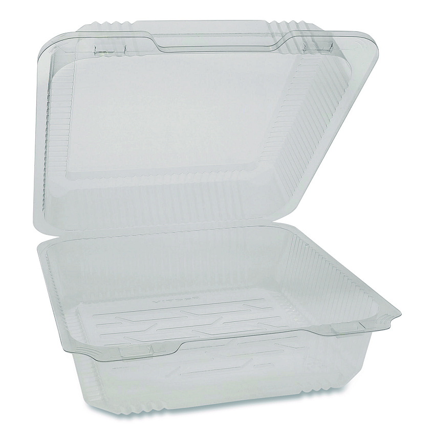 Pactiv SmartLock PET Hinged Lid Bakery Container, 8.75 x 8.25 x 3.63, Clear, 200/Carton (0CAH09700000)
