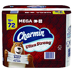 Charmin Ultra Strong Bathroom Tissue, Septic Safe, 2-Ply, White, 220 Sheet/Roll, 18/Pack (11105)